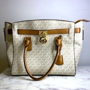 MICHAEL KORS STUDIO HAMILTON LARGE LOGO SATCHEL
